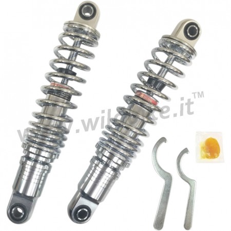 SHOCK ABSORBERS REAR PREMIUM PROGRESSIVE ADJUSTABLE 13" CHROME HARLEY DAVIDSON TOURING '86-'16