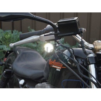 INDICATORI FRECCE ANTERIORI BULLET MULTIFUNZIONE NERE CREE LED PER MOTO CUSTOM E HARLEY DAVIDSON