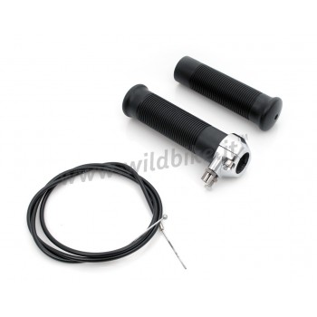 KIT BLACK GRIPS WITH THROTTLE CONTROL FROM 1" 25 MM. FOR MOTORCYCLE HANDLEBAR