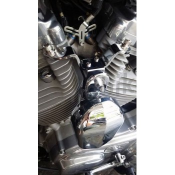 Oben  CHROM MOTOR mit Halterung HARLEY DAVIDSON XL SPORTSTER 04-21