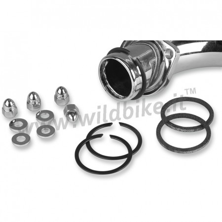 KIT GUARNIZIONI E DADI CROMATI PER RACCORDO COLLETTORI  SCARICHI MARMITTE HARLEY DAVIDSON '84-'19