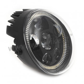 PHARES AVANT LED ANNEAU EU APPROUVÉ SUPERLIGHT NOIR POUR HARLEY DAVIDSON V-ROD