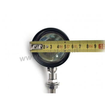 PHAREX AUXILIAIRES VIZOR ALUMINIUM NOIR HALOGÈNE 55 MM 12V / 50W MOTO CUSTOM ET HARLEY DAVIDSON