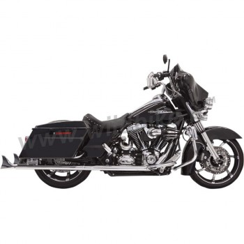 SCARICHI SILENZIATORI SLIP-ON CROMATI BASSANI FISHTAIL PER  HARLEY DAVIDSON TOURING '95-'16
