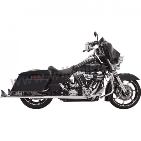 SCARICHI SILENZIATORI SLIP-ON CROMATI BASSANI FISHTAIL PER  HARLEY DAVIDSON TOURING '95-'16