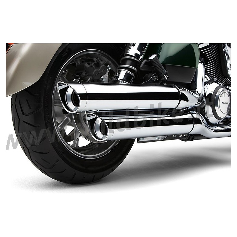 CHROME MUFFLERS EXHAUST SLIP ON COBRA SCALLOPED FOR KAWASAKI VN 1700 CLASSIC