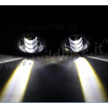 FARI AUSILIARI ANTERIORI A LED OMOLOGATI NERI DA 120 MM PER MOTO E HARLEY DAVIDSON