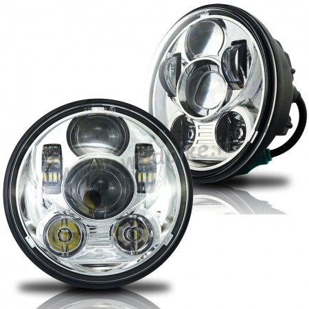 CHROME SIX LED FRONT HEADLIGHT BODY EU APPROVED 5.75 SUPERLIGHT FOR HARLEY DAVIDSON XL SPORTSTER '04-'19