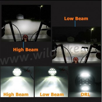 PARABOLA GRUPPO OTTICO FARO ANTERIORE A 12 LED EMC OMOLOGATO 5.75 SUPERLIGHT NERO PER MOTO