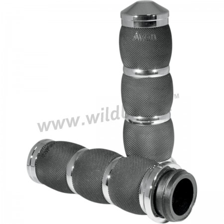 GRIPS AVON AIR CUSHION 3-RING COMFORT CHROME FOR HARLEY DAVIDSON FLH/FLT TOURING '08-'19