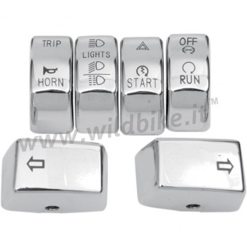 SWITCH CAP KITS 6 PIECES CHROME FOR HARLEY DAVIDSON XL SPORTSTER '14-'19