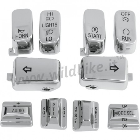 SWITCH CAP SÄTZE 10 PIECES CHROM FÜR HARLEY DAVIDSON FLH/FLT TOURING '96-'13