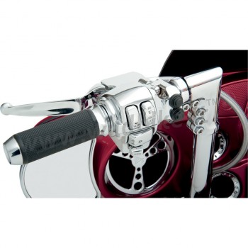 KIT 10 PEZZI INTERRUTTORI PULSANTI CROMATI PER COMANDI MANUBRIO HARLEY DAVIDSON FLH/FLT TOURING '96-'13
