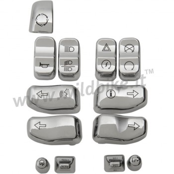 SWITCH CAP KITS 13 PIECES CHROME FOR HARLEY DAVIDSON FLH/FLT TOURING '14-'19