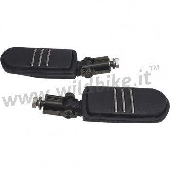 PEDANE CUSTOM NERE PER TUBI PARAMOTORE MOTO E HARLEY DAVIDSON