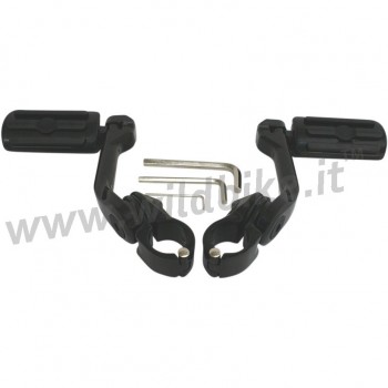 REPOSE-PIED RIBBED 5"  NOIR POUR TUBE PROTECTEURE DE MOTEUR 1-1/4" HARLEY DAVIDSON ET MOTO