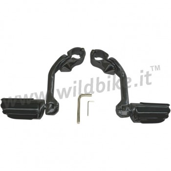 REPOSE-PIED TAPERED RIBBED 5"  NOIR POUR TUBE PROTECTEURE DE MOTEUR 1-1/4" HARLEY DAVIDSON ET MOTO