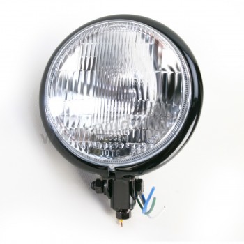 FARO CENTRALE GRANDE NERO 7"/180 MM.  MOTO CUSTOM E HARLEY