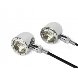 INDICATORI FRECCE POSTERIORI MULTIFUNZIONE CROMATE CREE LED PER MOTO CUSTOM E HARLEY DAVIDSON