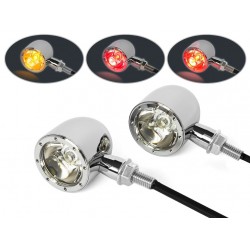 INDIKATOREN BLINKER HINTEN MULTIFUNKTION CHROM CREE LED FÜR MOTO CUSTOM UND HARLEY DAVIDSON