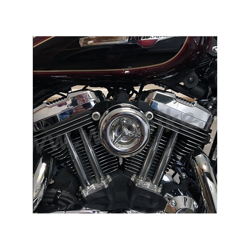 FILTRO ARIA TC BROS LOUVERED CROMATO PER HARLEY DAVIDSON XL SPORTSTER '91-'19