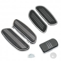 KIT CHROME FLOORBOARDS COMFORT SWEEPER DRIVER/PASSENGER FOR HARLEY DAVIDSON FLH/FLT TOURING '93-'16