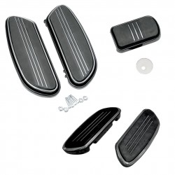 KIT PLANCHERS REPOSE-PIED NOIR CONDUCTEUR-PASSAGER COMFORT POUR HARLEY DAVIDSON FLH/FLT TOURING '93 -'16