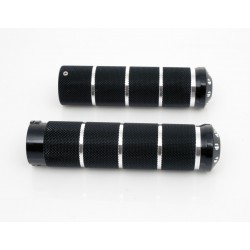 MANOPOLE IN ALLUMINIO ZIGRINATE DELUXE NERE PER HARLEY DAVIDSON