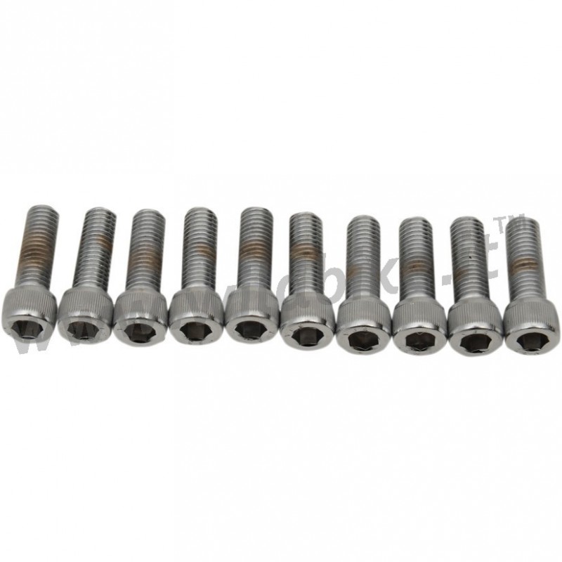 CHROME KNURLED SOCKET HEAD BOLTS 1/4"-28 x 5/8" HARLEY DAVIDSON