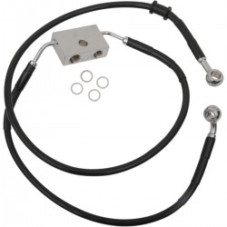BLACK CABLE WITH ABS STAINLESS STEEL LINE KITS FRONT BRAKE EXT + 8" HARLEY DAVIDSON XL 1200X FORTY EIGHT '14-'19