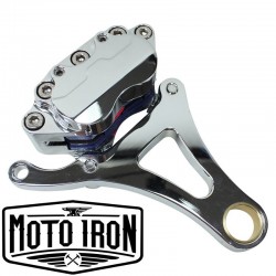 KIT PINZA FRENO ANTERIORE FORCELLA SPRINGER LATO SINISTRO CROMATO PER HARLEY DAVIDSON