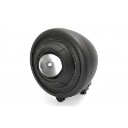 FARO FANALE ANTERIORE 5.5" FISH EYE ANELLO LED NERO OPACO A LED PER MOTO CUSTOM E HARLEY DAVIDSON