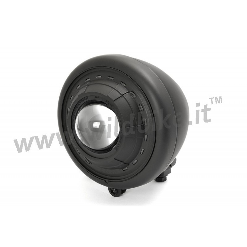 PHARE CENTRAL FISH EYE NOIR MAT DE 5,5" ANNEAU LED POUR MOTOCYCLETTE ET HARLEY DAVIDSON