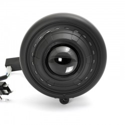 PHARE CENTRAL FISH EYE EU APPROUVEE NOIR MAT DE 5,5" ANNEAU LED POUR MOTOCYCLETTE ET HARLEY DAVIDSON