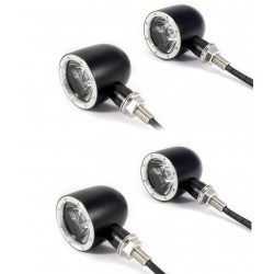 KIT DER RICHTUNGSANZEIGEN MULTIFUNKTIONSPFEILE BULLET CNC1 CREE LED SCHWARZ MOTORRAD CUSTOM UND HARLEY DAVIDSON