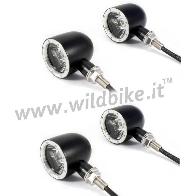 KIT INDICATEURS DE DIRECTION CLIGNOTANTS BULLET MULTIFONCTIONS CNC1 NOIR CREE LED MOTO CUSTOM ET HARLEY DAVIDSON