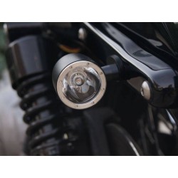 KIT INDICATEURS DE DIRECTION CLIGNOTANTS BULLET MULTIFONCTIONS CNC1 NOIR CREE LED MOTO CUSTOM ET HARLEY DAVIDSON