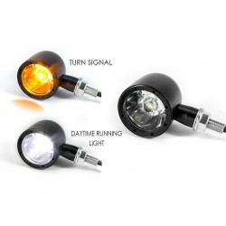 KIT OF BULLET MULTIFUNCTION INDICATORS CNC2 CREE LED BLACK MOTORCYCLE CUSTOM AND HARLEY DAVIDSON