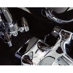 COUVERTURE BOULON SET NOIR FLUTED SPIKE POUR MOTEUR HARLEY DAVIDSON TWIN CAM '99-'17