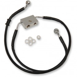 CABLE EN ACIER INOX NOIR DE FREIN AVANT AVEC ABS KITS + 6" HARLEY DAVIDSON XL 883 N IRON 2014-2022