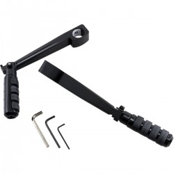 POGGIAPIEDI REGOLABILI HIGHWAY NERI CON ATTACCHI 32 MM (1-1/4") SU TELAIO MOTO