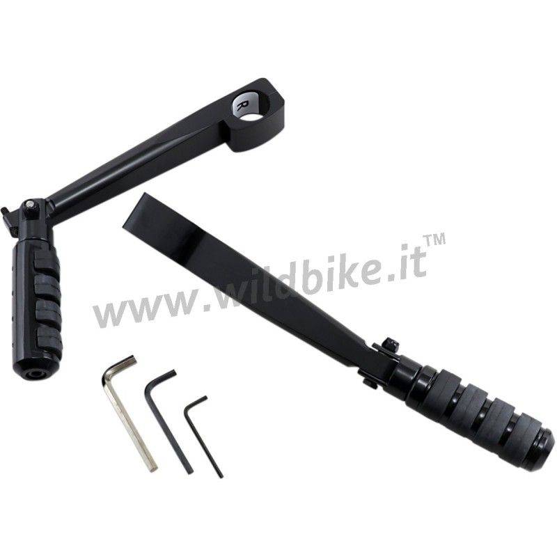 POGGIAPIEDI REGOLABILI HIGHWAY NERI CON ATTACCHI 32 MM (1-1/4") SU TELAIO MOTO