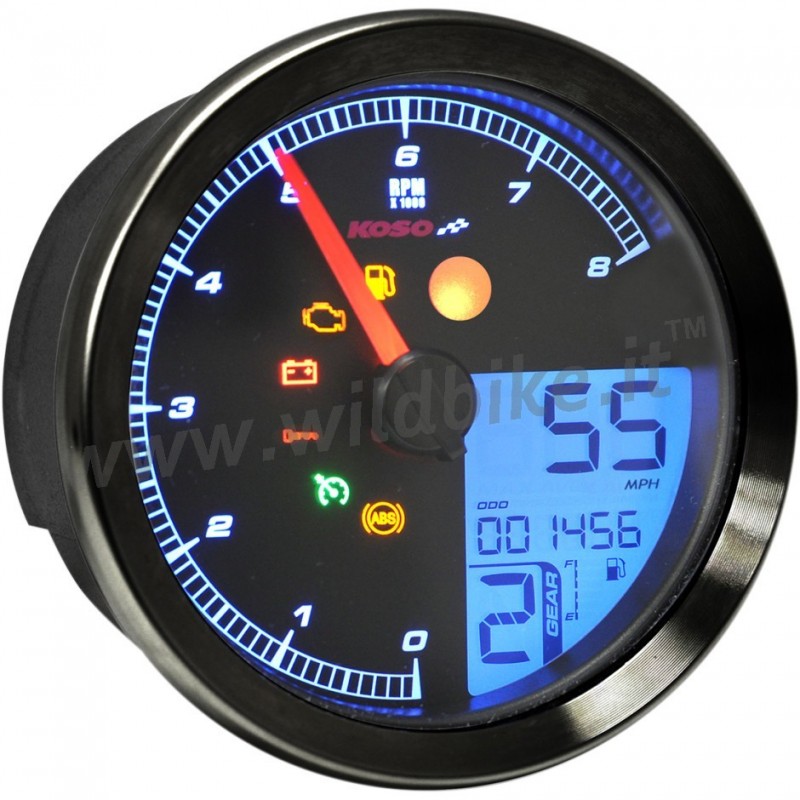 TACHIMETRO MULTIFUNZIONE LCD KOSO HD-01 NERO PER HARLEY DAVIDSON FXD DYNA '12-'17