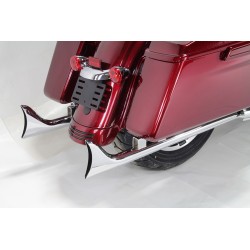 EXHAUSTS MUFFLER SLIP-ON WYATT FISHTAIL 33" CHROME HARLEY DAVIDSON FLH FLT TOURING 2017-2024