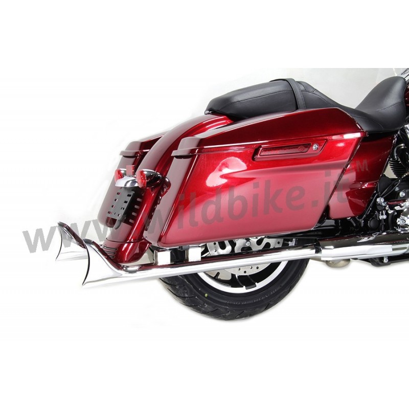SCARICHI MARMITTE SLIP-ON WYATT FISHTAIL 33" CROMATI HARLEY DAVIDSON  FLH/FLT TOURING 17-24