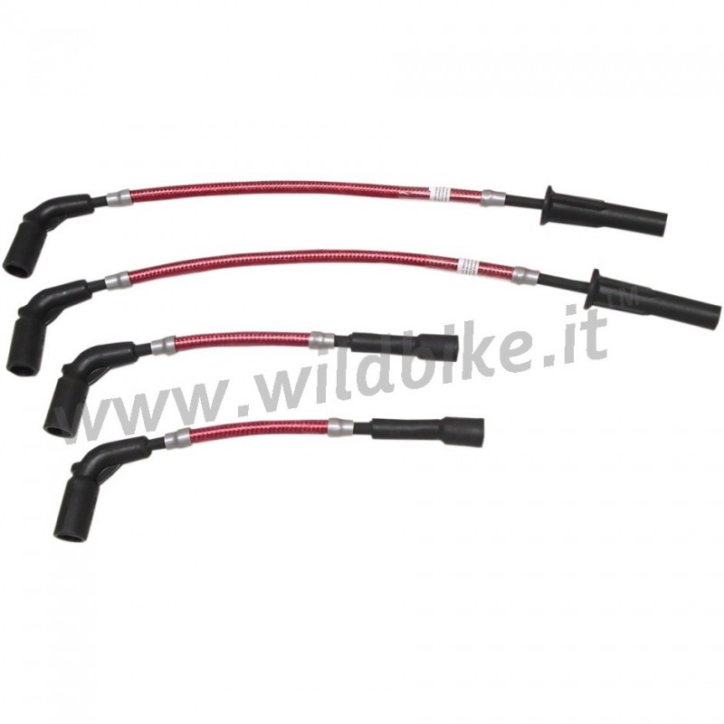 SET CÂBLES EN TRESSE ACIER MAGNUM ROUGE POUR BOUGIES 8 MM HARLEY DAVIDSON SOFTAIL M-EIGHT 18-23