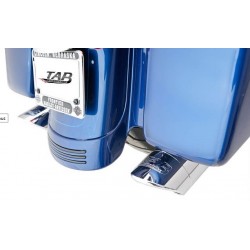 EXHAUST MUFFLERS TAB SLIP-ON 4" B.A.M. CHROME HARLEY DAVIDSON FLH FLT TOURING 1995-2016