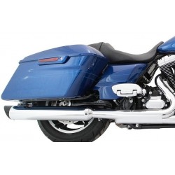 EXHAUST MUFFLERS TAB SLIP-ON 4" B.A.M. CHROME HARLEY DAVIDSON FLH FLT TOURING 1995-2016