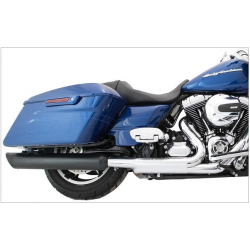 BLACK EXHAUST MUFFLERS TAB SLIP-ON 4" B.A.M. HARLEY DAVIDSON FLH FLT TOURING 1995-2016