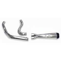 EXHAUST 2-INTO-1 SYSTEMS TBR COMPETITION S2 INOX POLISHED HARLEY DAVIDSON FLFB FXBR FXDR SOFTAIL M-EIGHT